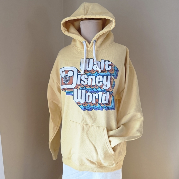 Walt Disney World Retro 70s Style Yellow Hoodie Size M - Picture 2 of 9